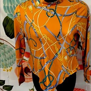 Printed turtle neck body suit